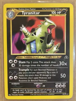 Pokemon TCG Neo Discovery Tyranitar Card 31/75 - Image 1