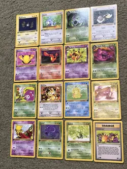 16 - 1st Edition Pokemon Team Rocket Card Lot Charmander, Dark Muk, Zubat, Abra - Image 1