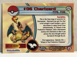 NM 2000 Pokemon Topps Chrome TV CHARIZARD #06 Base BC Foil - Get It Graded! Card - Image 2