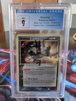 2021 POKEMON SWORD & SHIELD BLACK STAR PROMOS #SWSH144 GRENINJA-GOLD STAR CGC 9 - Image 3