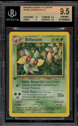 Pokemon Bellossom Neo Genesis 1st Edition Holo Rare #3 BGS 9.5 - Image 1