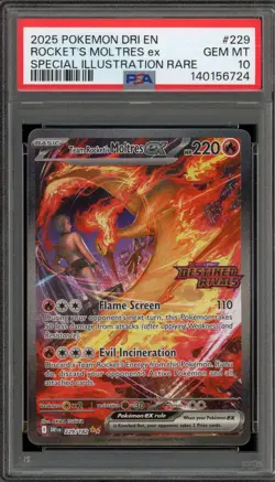 Pokemon Team Rocket's Moltres ex Destined Rivals Ultra-Premium Coll. #229 PSA 10 - Image 1