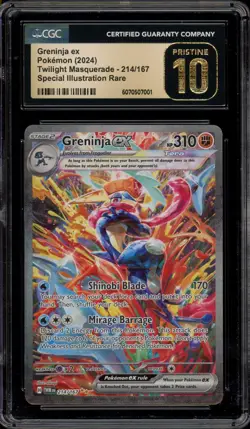 Pokemon Greninja ex Twilight Masquerade SIR #214 CGC 10 Pristine - Image 1