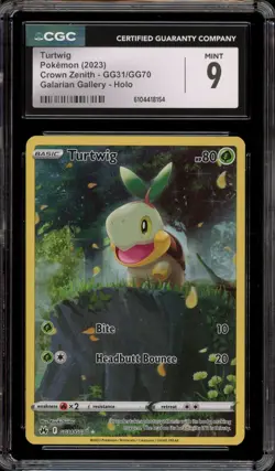 Pokemon Turtwig Crown Zenith Galarian Gallery Full Art #GG31 CGC 9 Mint - Image 1