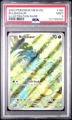 2 Sequential Bulbasaur’s 166/165 Pokemon TCG English Illustration Rare PSA 9 - Image 1