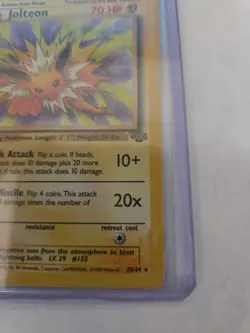 1999 Pokemon TCG Jolteon Jungle 20/64 Holo MP - Image 5
