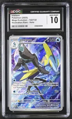 Inteleon *CGC 10* Illustration Rare *Mega Evolution* #142 *2025* Pokemon - Image 1