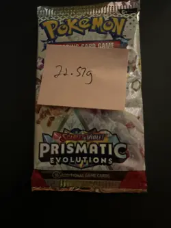 22.57g VERY HEAVY Prismatic Evolutions Pokemon Sealed Booster Pack New - Image 4