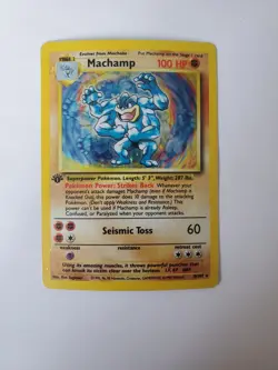 Machamp 8/102 -Pokemon Base Set 1st Edition Holo MP - Vintage - - Image 1
