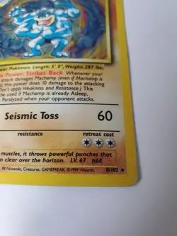 Machamp 8/102 -Pokemon Base Set 1st Edition Holo MP - Vintage - - Image 4