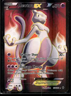 2015 Pokemon XY Breakthrough 158 Mewtwo EX LP - Image 1