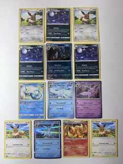 Pokemon TCG Eevee Umbreon Vaporeon Glaceon Espeon Flareon Set Of 13 - Image 1