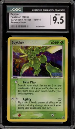 Pokemon Scyther EX Unseen Forces Reverse Holo #46 CGC 9.5 - Image 1