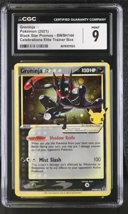 POKEMON CELEBRATIONS CGC MINT GOLD STAR GRENINJA HOLO SWSH144 - Image 1