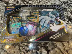 Pokemon TCG Crown Zenith Lugia V Unown v Special Collection Box Sealed - Image 1