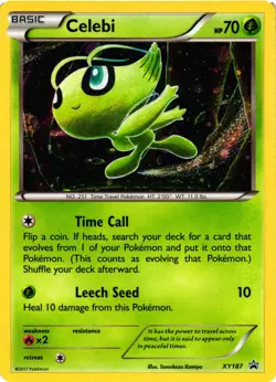 Pokemon TCG Celebi XY187 XY Black Star Promo Cosmo Cosmos Holo LP - Image 1