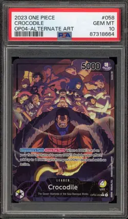 One Piece CCG Crocodile Alternate Art OP04-058 PSA 10 Gem Mint - Image 1