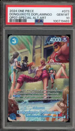 One Piece CCG Donquixote Doflamingo Special Alternate Art OP01-073 PSA 10 - Image 1