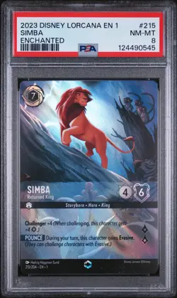 2023 Disney Lorcana Simba 215/204 Englisch First Chapter PSA 8 NM-MINT #215 - Image 1