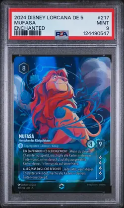 2024 Disney Lorcana Deutsch 5 Mufasa 217/204 Shimmering Skies PSA 9 MINT #217 - Image 1