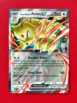 Team Rocket's Persian ex 218 Sv: Scarlet & Violet Promo Cards Holo NM - Image 1