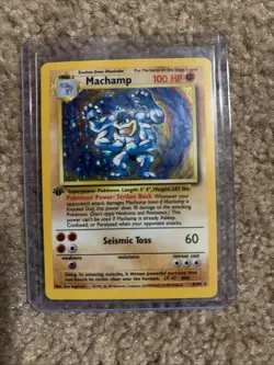1999 Pokemon TCG Machamp Holo Unlimited Rare 1st Edition Card 8/102 Base Set - Image 1