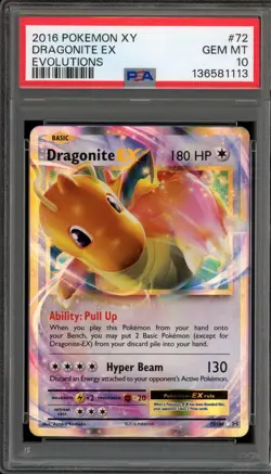 Pokemon Dragonite EX XY Evolutions Holo Ultra Rare #72 PSA 10 Gem Mint - Image 1
