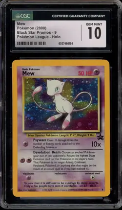 Pokemon Mew League Black Star Holo Promo #9 CGC 10 Gem Mint - Image 1