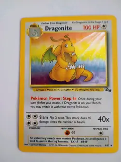 Dragonite 4/62 Holo Pokemon Card WOTC TCG Fossil Set Vintage Near MINT (NM) !!! - Image 5