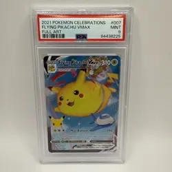 2021 POKEMON CELEBRATIONS #007 FULL ART/FLYING PIKACHU VMAX PSA 9 - Image 1