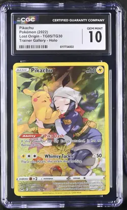2022 Pokemon Pikachu Lost Origin TG05/TG30 Trainer Gallery CGC GEM MINT 10 - Image 1