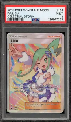 Pokemon Lisia Celestial Storm Full Art #164 PSA 9 Mint - Image 1