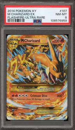 Pokemon M Charizard EX XY Flashfire Holo Ultra Rare #107 PSA 8 - Image 1