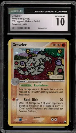 Pokemon Graveler EX Legend Maker Reverse Holo #34 CGC 10 Gem Mint - Image 1