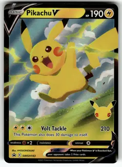 Pikachu V - SWSH143 SWSH: Sword & Shield Promo Cards NM Pokemon Card TCG - Image 1