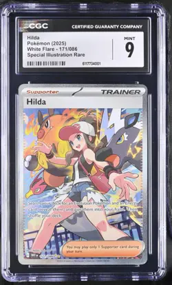 2025 Pokemon Hilda White Flare 171/086 SIR CGC MINT 9 - Image 1