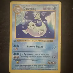 Pokemon TCG Dewgong Base Set Shadowless 25/102 1st Edition 1999 MP - Image 1