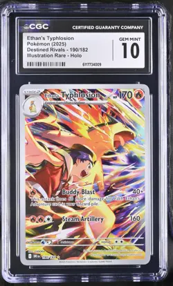 2025 Pokemon Ethan's Typhlosion Destined Rivals 190/182 IR CGC GEM MINT 10 - Image 1