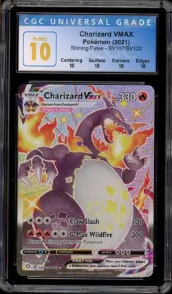 Pokemon Charizard VMAX Shining Fates Full Art #SV107 CGC 10 PERFECT - Image 1