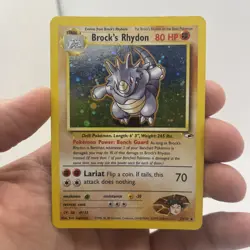 Pokemon TCG - Brock's Rhydon Gym Heroes 2/132 Holo Unlimited - LIGHTLY PLAYED - Image 1