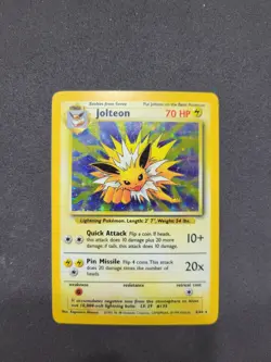 *Damaged* 1999 Pokemon Jolteon 4/64 Jungle Set Holo Unlimited - No Symbol Error - Image 2