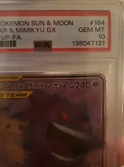 2019 Pokemon Sun and Moon Team Up Gengar/Mimikyu GX PSA 10 - Image 2