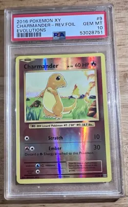 2016 pokemon xy charmander reverse foil evolutions psa 10 - Image 1