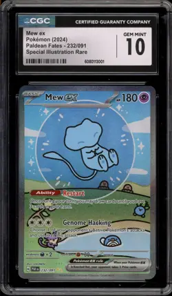 Pokemon Mew ex Paldean Fates Special Illustration Rare #232 CGC 10 Gem Mint - Image 1