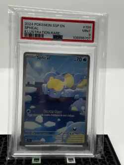 2024 Pokemon Spheal Illustration Rare Surging Sparks #199 PSA 9 - Image 1