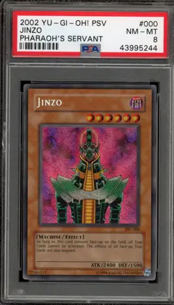 Yu-Gi-Oh! Jinzo Pharaoh's Servant Unlimited Secret Rare PSV-000 Original PSA 8 - Image 1
