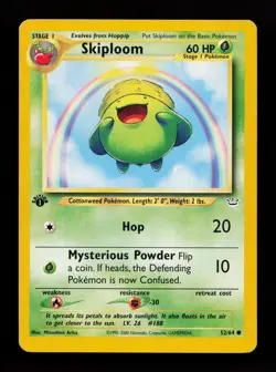 Skiploom 52/64 Common Neo Revelation 1st Edition Pokemon Card - Image 1