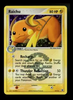 Raichu 12/112 EX FireRed LeafGreen 2004 Reverse Holo Rare Pokemon Card TCG - Image 1