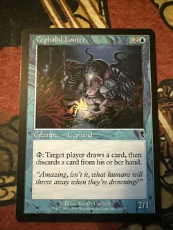 Mtg Magic Odyssey Creature Type Error Misprint Cephalid Looter Card - Image 1