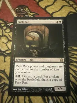 Mtg Magic Return To Ravnica Pack Rat Roller Line Back Error Misprint Card - Image 1
